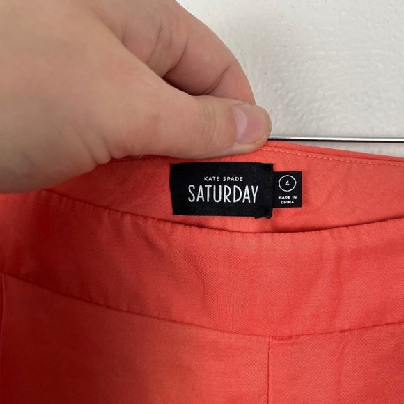Kate Spade Saturday Woman's Sz‎ 4 Coral Pink Tapered Leg Work Dress Pants - Picture 4 of 8